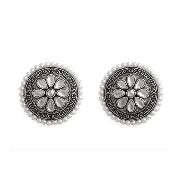 Heernoor Floral Stud Earrings | Elegant Blossom Design for Women & Girls | Party Wear Jewelry
